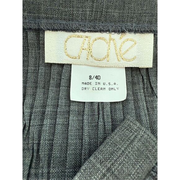 Vintage 90s Cache Maxi Skirt Charcoal Gray Evening Formal Pleated Sz 8 - Picture 3 of 3